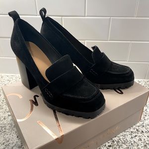 Black Chunky Platform Heels